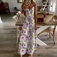 thumbnail image 2 of ZVAVZ Beach Dresses for Women 2025 Vacation,Women Vinatge Floral Sleeveless Maxi Sun Dress Strap V Neck Ankle Casual Long Dresses Multicolor,2XL, 2 of 6
