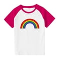 thumbnail image 1 of Zpanxa Girls Shirts Color Print Short Sleeve T Shirt Summer Oversized Crewneck Basic Tee With Polyester Spandex 4 Years, 1 of 6