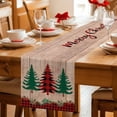 thumbnail image 5 of Red Plaid Christmas Table Runner 60 Inches Long Farmhouse Dress Scarves, Xmas Tree Vintage Winter Wooden Dining Tablerunner for Coffee Table/Kitchen Island/Party Décor, 13" x 60", 5 of 8