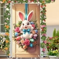 thumbnail image 4 of Fasiaou Happy Easter Door Cover Decorations Easter Bunny Eggs Door Banner Welcome Easter Banner Spring Easter Party Decorations for Front Door Wall Indoor Outdoor 72.8 x 35.4 Inch, 4 of 6