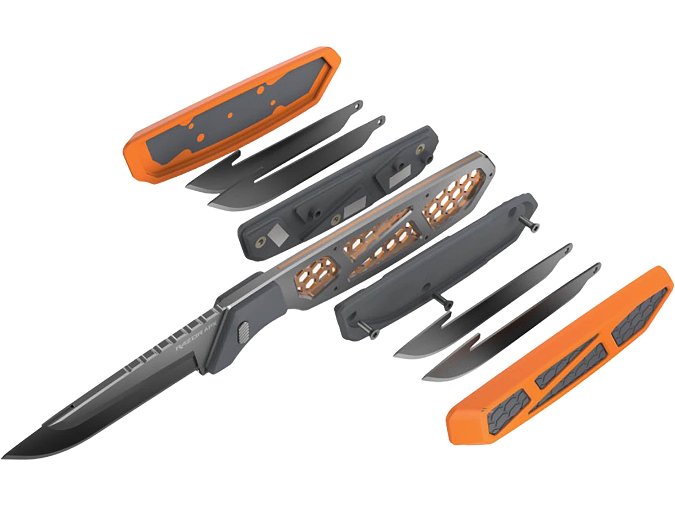 Outdoor Edge Razor APX Fixed Blade Knife 2.5" Drop Point 420J2 Gray Blade Polypropylene Handle Orange