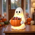 thumbnail image 5 of Glowing Ghost Candy Bowl Halloween Decor, LED Pumpkin Treat Bowl with Warm Light for Front Porch Yard, 5 of 5