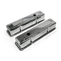 Speedmaster PCE314.1002.01 Compatible with Chevy SBC 350 Chrome Steel Valve Covers - Tall w/ Hole