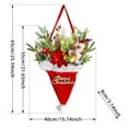 thumbnail image 3 of Luminous Christmas Hat Door Hanging Decoration – 25.6" Red Pendant with LED Lights, Artificial Greenery & Ornaments for Wall, Door, Window – Holiday Decor for Home & Shop, 3 of 5
