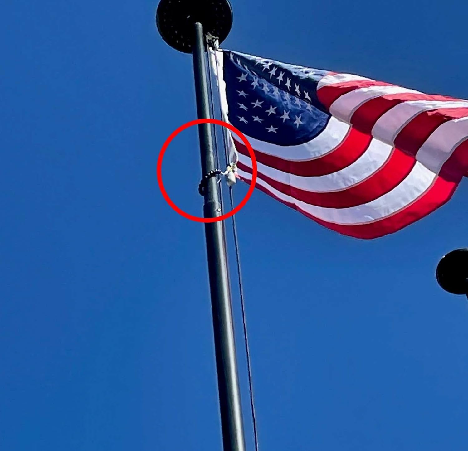 Stainless Steel Flagpole Accessory with Flag Tether & Weight