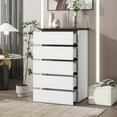 thumbnail image 2 of Prilinex 5 Drawer White Dressers for Bedroom Tall Wooden Chest of Drawers for Living Room Hallway 16"D x 24"W x 39"H, 2 of 8