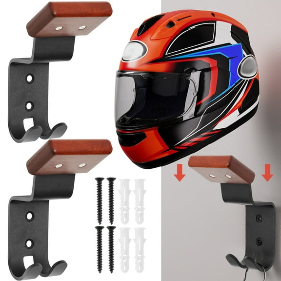 Motorcycle Helmet Rack Versatile Hanger Solid Helmet Holder Wall Mount Fashionable Motorcycle Gear Rack Easy to Install Helmet Hook Hanging Helmet Display Stand for Your Home
