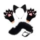 thumbnail image 4 of Conjunto de diadema con orejas de animal y guantes de cola para disfrazarse de una hermosa cola larga para fiestas temáticas. Negro, 4 of 8