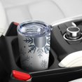 thumbnail image 5 of 20oz Tumblers Blue Christmas Snowflake Pattern Stainless Steel Vacuum Insulated Double Wall Travel Tumbler Cups Mug with Lid and Straw,Cleaning Brush for Cold & Hot Drinks, 5 of 7