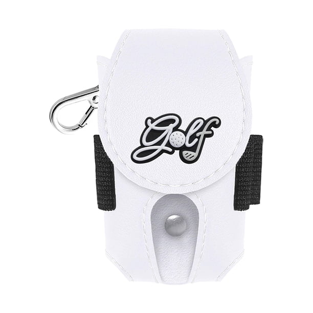 Bolsa de cintura para pelotas de golf, bolsillo de almacenamiento, portátil, versátil, ligera, de cuero sintético, bolsa utilitaria profesional, para Blanco