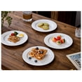 thumbnail image 4 of Dinner Plates Embossed White Ceramic Microwave Safe 4-Piece 8-Inch, 4 of 5