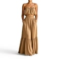 thumbnail image 2 of Neewe Summer Skirt Sets Women 2 Piece Outfits Sleeveless Strap Top Elastic Waist Maxi Dress Sets with Pockets, 2 of 6