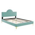 thumbnail image 3 of Modway Sunny Performance Velvet King Bed in Mint, 3 of 10