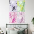 thumbnail image 4 of Country Decor Tapestry, Set of Four Floral Frame Pattern with Dragonfly and Dandelion Blooms Ornate Image, Wall Hanging for Bedroom Living Room Dorm Decor, 40W X 60L Inches, Multi, by Ambesonne, 4 of 5