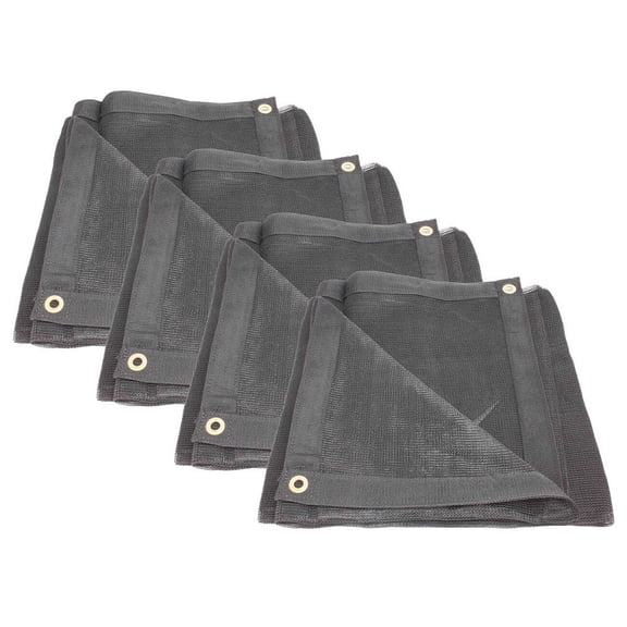 (4 Pack) 12'x20' Black 70% Shade Mesh Tarp for Outdoor w/ Grommets - 6 Oz Extra Durable Heavy Duty Mesh Tarps for Dump Truck, Rolloff Trucks - Netting Cloth Cover for Sun, Plant, Patio