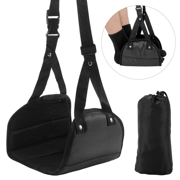 Callipe Airplane Foot Hammock Length Adjustable Wide Platform Base Foot Rest Portable Lightweight Office Under-Desk Feet Relaxing Hammock Travel Essentials