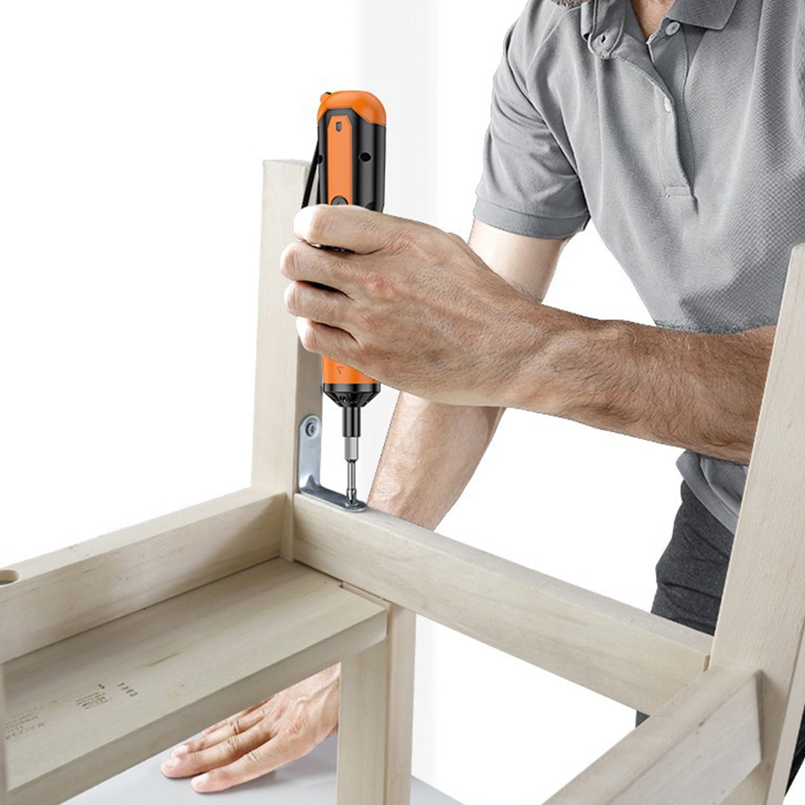 Long Lasting Lithium Powered Electric Screwdriver with Reverse Function Includes 10 Interchangeable Bits for Repairs