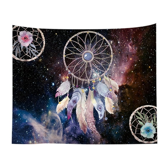 JeashCHAT Dream Catcher Tapestry, Colorful Feathers Galaxy Tapestry Universe Space Psychedelic Tapestry Wall Hanging for Living Room Bedroom Dorm Wall Decor, 40x60inch