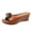 Brown, variant on Modisza Flower Leather Wedges Sandals for Women Open Toe Low Wedges Slides Summer Outdoor Walking Dress Sandal Shoes Black Size 6