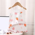 thumbnail image 2 of Zaveiop Toddler Baby Girl Summer Clothes 3 6 12 18 Months 2T 3T 4T 5T Girls Outfits Cute Printed Sleeveless Tank Top and Shorts Set (6-12 Months, Orange), 2 of 3