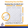 thumbnail image 2 of Filter King 16.38x21.5x1 Air Filter | 12-PACK | MERV 13 HVAC Pleated A/C Furnace Filters | MADE IN USA | Actual Size: 16.38 x 21.5 x .75", 2 of 5