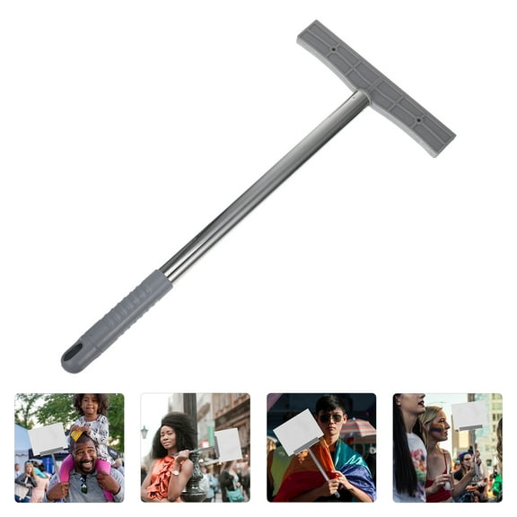 Parade Signboard Holder Handheld Sign Holder Pole Stainless Steel Billboard Airport Pick-up Sign Holder(No Signboard)