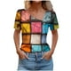 thumbnail image 1 of Top de Verano de las Mujeres, Cuello en V Moda Casual de Manga Corta Blusa, Primavera Y Verano Ligero Top, 1 of 9
