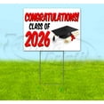 thumbnail image 1 of Congrats Class Of 2026 V2 (18" x 24") Yard Sign, Includes Metal Step Stake, 1 of 6