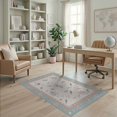 thumbnail image 2 of ODIKA 4'x6' Blue Teal Abstract Medallion Geometric Washable Area Rug Contemporary Scattered Motif Pattern with Diamond Stain Resistant, Low Pile, Easy Care for Dorm Room, Small Living, 2 of 7