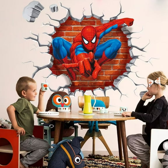 Spiderman Wall Stickers DIY Removable Spiderman Children Themed Art Boy Room Wall Sticker Bedroom Nursery Playroom Decoration Wall Stickers