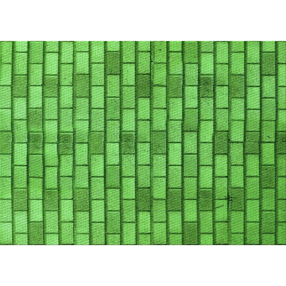 Ahgly Company Indoor Rectangle Patterned Nebula Green Area Rugs, 7' x 9'