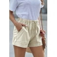 thumbnail image 5 of Keasmto Womens Shorts Summer Drawstring Casual Elastic Waist High Rise Lightweight Plus Size with Pockets Khaki S, 5 of 5