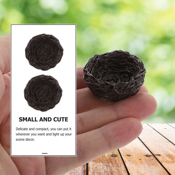 ETHZZLE 6-Piece Compact Bird's Nest Resin Ornament Set for Crafting, Projects, Home Decoration and Art Creations