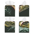 thumbnail image 2 of Balery Largemouth Bass jumps out of water Porta Pañuelos de Cuero con Estampado – Funda Moderna Cuadrada para Caja de Pañuelos, Dispensador 5x5x5'', 2 of 7