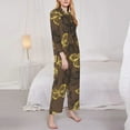 thumbnail image 4 of Disketp Pajamas Set Long Sleeve Sleepwear Womens Button Down Nightwear Pj Sets-Golden Glitter Butterflies, 4 of 9
