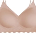 thumbnail image 6 of Womens Wire Free Bra, Full Coverage V Neck Medium Support Bra with Spaghetti Straps, Lounge Comfort Bra | VerBelle,Khaki S, 6 of 6