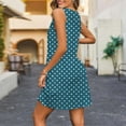 thumbnail image 3 of Generic Women Summer Polka Dot Dress V Neck Sleeveless Loose Fitting Dresses Flowy Comfy Beach Vacation Mini Tank Dress, 3 of 5