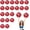 Red Silver, variant on 20 PCS Metallic Cheerleading Pom Pom for Team Spirit Sports Dance Cheering Kids Adults