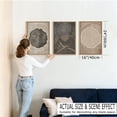 thumbnail image 5 of Neutral Brown Tree Rings Canvas Wall Art Modern Beige Tan Wood Stump Framed Wall Decor Vintage Abstract Tree Spiral Art Print Nature Black Artwork Set of 3 for Living Room Bedroom Office 16"x24", 5 of 10