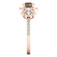 thumbnail image 3 of 1.46 ct Round Cut Simulated Champagne Diamond Three-Stone Engagement Ring for Women in 18K Rose Gold, 3 of 5