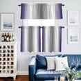 thumbnail image 2 of Abstract Kitchen Curtains Valances and Tiers Set of 3 Gray Purple Gradient Ombre Tier Curtains and Valance with Rod Pocket for Small Windows, 27.5"x24", 2 of 9