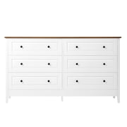 Homy Casa Modern 6 Drawer Dresser, Space-Saving Design for Bedroom Storage, White