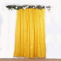 BalsaCircle 8x8 feet Gold Metallic Fringe Polyester Backdrop Curtain Panel Party Events Decorations Supplies