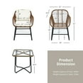 thumbnail image 2 of Gymax 3PCS Outdoor Bistro Set Patio Conversation Furniture Set w/ White Cushions, 2 of 9