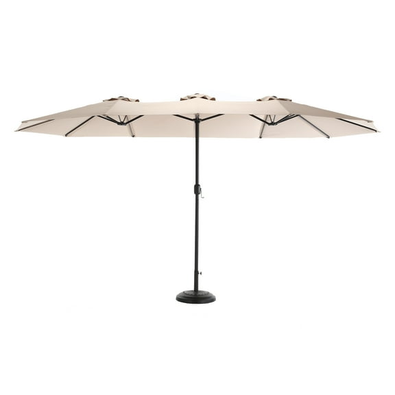 CoSoTower 14.8 ft Double Sided Outdoor Umbrella Rectangular Large with Crank ( Khaki )