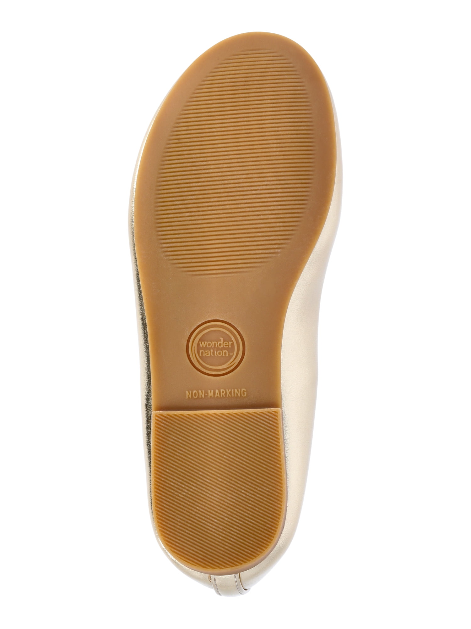 Wonder Nation Little and Big Girls Faux Leather Ballet Flats