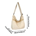 thumbnail image 4 of Canvas Messenger Bag Large Satchel Bag Shoulder Bag for Colleger, 4 of 4