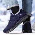 thumbnail image 4 of Domuza Fleece-lined Bowling Shoes for Men Orthopedic Shoes with Arch Support Slip On Wide Width Sneakers Non-Slip Sole Athletic Sneakers Dark Blue 8.5 (EU-42), 4 of 6