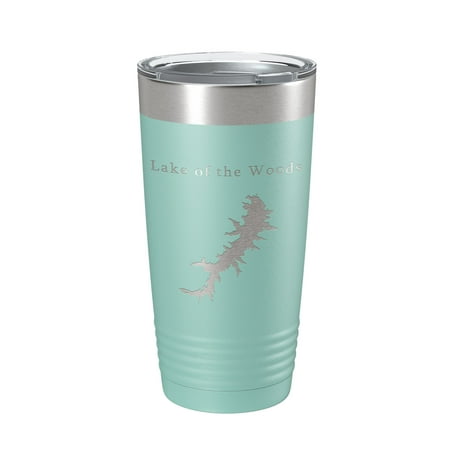 

Lake of the Woods Map Tumbler Travel Mug Insulated Laser Engraved Coffee Cup Virginia 20 oz Teal