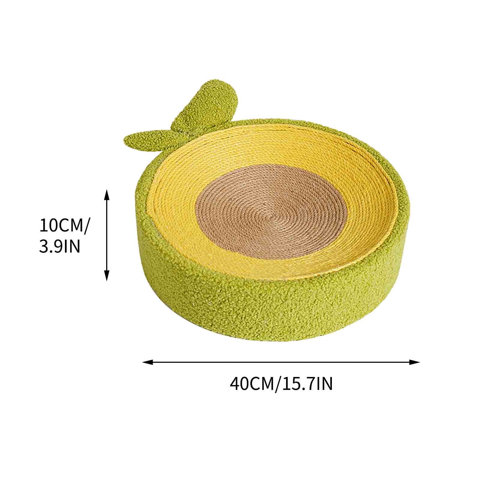 SIYTUAU Cat Scratcher Pad Bowl - Scratch Proof Scratching Post Pet Toy Mat Food Mat Round Design Green green